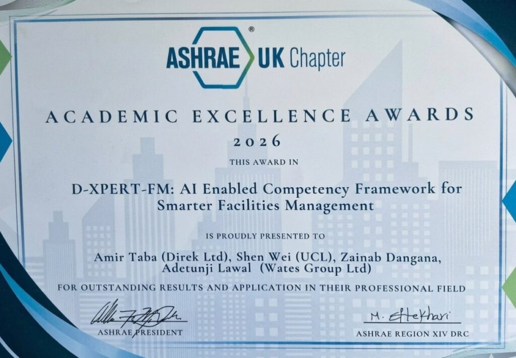 ASHRAE UK Chapter Academic Excellence Award 2026